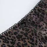 chiffon banding leopard long skirt