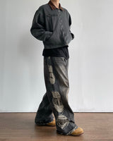 Destroyed Camouflage Denim Pants