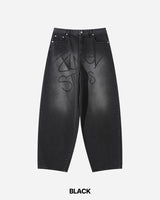 Drip Lettering Denim Pants