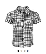 Yvie Plaid Puff Shirt