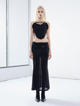 Emoha punk  printed Tencel slightly transparent spicy スリムフィッシュテールスカート