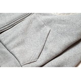 SHINE FUR-HOODIED 2WAY ZIP UP HOODIE GRAY
