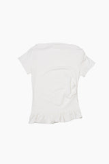 ドレープフリルスリムTシャツ