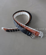 Two Buckle Punching Leather Belt