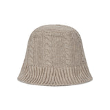 VA Applique Cable Knit Bucket Hat / Beige
