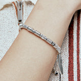 feather & antique silver beads bracelet