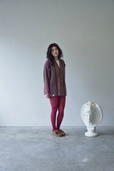 BOUCLE BOHEMIAN HERITAGE CARDIGAN (Burgundy)