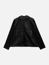 Slit CP color block hooded zip-up 3C