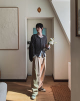 Merries Pintuck Banding Wide Pants