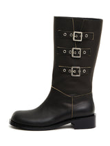 Three belted biker boots (vintage black)