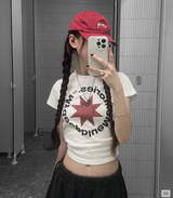 (W)MMクロップラウンドロゴT (BLACK)