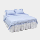 Dust-Free Gingham Check Frill Duvet Cover - K size