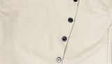 Newji Diagonal Button High-Neck Blouse Shirt