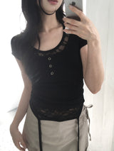 See-through lace tank top