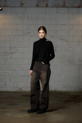 AKARI PPINTUCK DENIM PANTS / BLACK