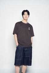 25SS ジッパーディテールデニムショートパンツ ダークブルー