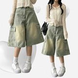 Roit's Washed Cargo Denim Bermuda Shorts