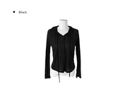 Ern Slim Button Hood See-Through Cardigan