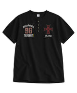 ブレスト ヘンリーネック ワッフル Tシャツ