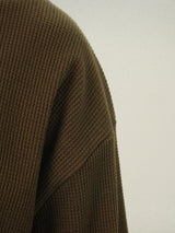 RU Crop Waffle Color Point Warmer Long T