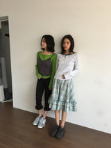 Liège button boat neck t-shirt (3color)