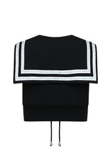 RIBBON SAILOR VEST (BLACK)