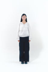 Pleats Skirt Cargo Pants Set Black