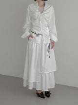 Celine Layered Unbalanced Long Skirt