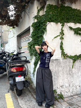 Irmi Nylon Bizo Snap Wide Pants