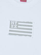 NYX フラッグアップリケTシャツ ホワイト