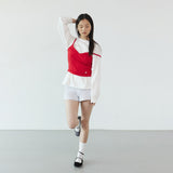 Ruffle bra top_red