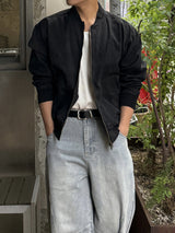 Cut line reverse denim pants
