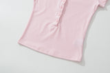 Lora Button Slim Tee