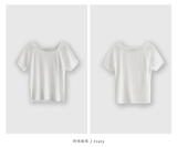 Rear Cool Linen Ribbed Short Sleeve Knit / 4 colors