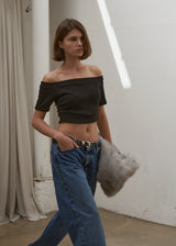 OFFSHOULDER LAYERED TOP_ BLACK