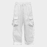 strap elastic pants_white