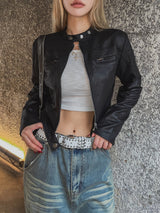 Saika Suede Cropped Rider Jacket