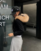 [ORIGINAL] POE Fur Hood 2-Way Zip-Up Hoodie