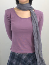 U-Neck Three-Quarter Slim Line Cotton Top