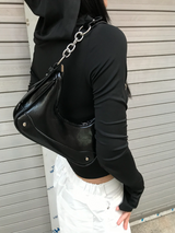chain leather mini shoulder bag