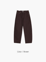 Curved Cotton Pants 5COLOR