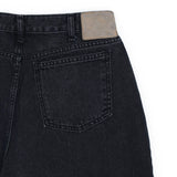 Washed denim shorts/black
