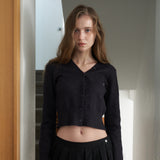 Soft Mood V-Neck Cardigan_Black
