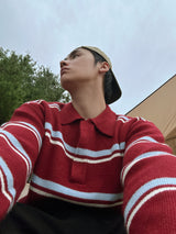 No.1442 L stripe collar KNIT (3color)