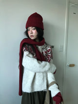 Roselle Heart Snowflake Cardigan (2color)