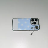 [MADE] [+MagSafe] BERRY DOT PHONE CASE BLUE (glass silver bumper)