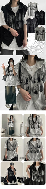 Dover Two Way Hooded Vest Zip-Up