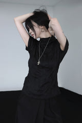 pleated turtleneck T (2color)