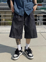 Curved Denim Half Pants