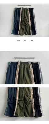 Rashu Side Color Banding Wide Pants (3 colors) Hem String!